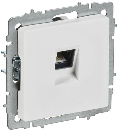 Розетка компьютерная СП BRITE РК11-БрАБ RJ45 кат.6 механизм арктич. бел. IEK BR-K10-2-K91