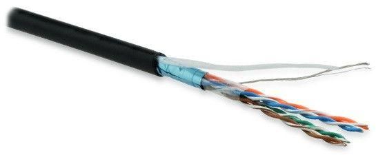 Кабель витая пара, экранированная F/UTP, категория 5e, 4 пары (26 AWG), многожильный (patch), экран - фольга, LSZH, нг(С)-HF, –20°C – +75°C, черный 243626 Hyperline