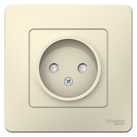 Розетка 1-м СП Blanca 16А IP20 250В без заземл. защ. шторки молоч. SE BLNRS000112 APC
