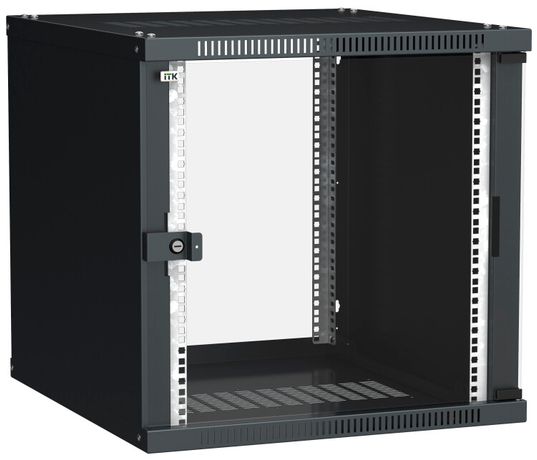 Шкаф LINEA WE 12U 600x600мм дверь стекло черный | LWE5-12U66-GF ITK IEK