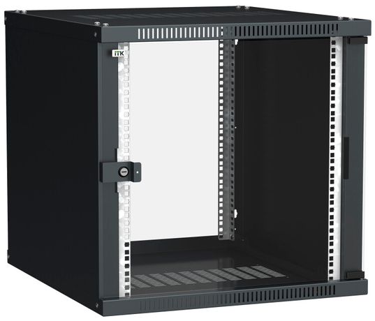 Шкаф LINEA WE 12U 550x350мм дверь стекло черный | LWE5-12U53-GF ITK IEK