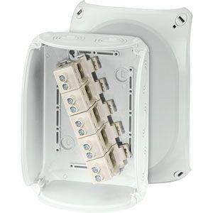 Коробка распределительная ОП 155х210х92мм IP66/67 с клемм. KF 1616 G свет./сер. HENSEL 62000067
