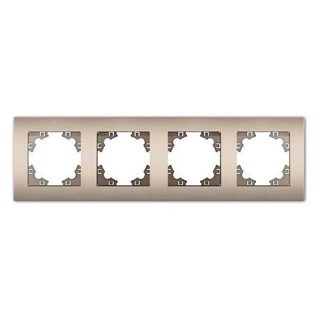 Рамка четырехместная горизонтальная серия Афина шампань (еврослот) - A0046-Br Союз