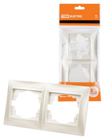 Рамка 2-х постовая горизонтальная перламутр "Лама" | SQ1815-0830 TDM