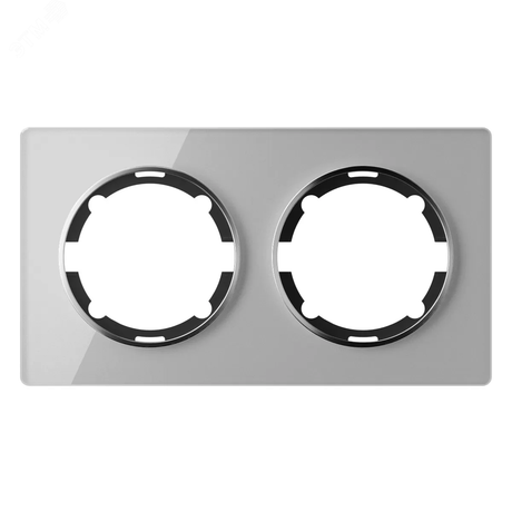 Рамка горизонтальная стеклянная двойная, цвет серый | 2234935 ССТ