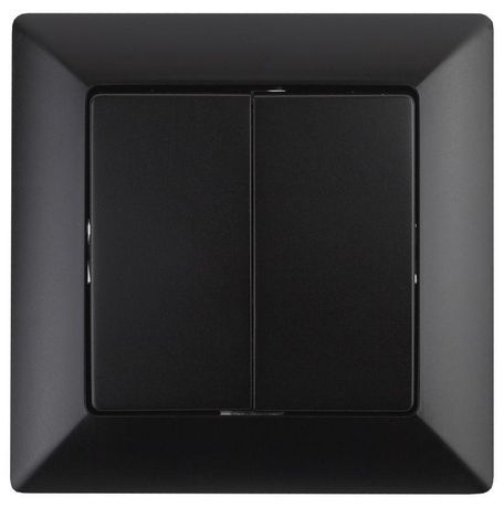 Переключатель Solo 4-107-05 двухклавишный, 10А-250В, IP20, СУ, антрацит | Б0053613 Intro ЭРА