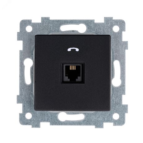 Аксиома Механизм розетки низковольтной телефонной скрытой установки РТ1-459 Антрацит - 121032 Кунцево