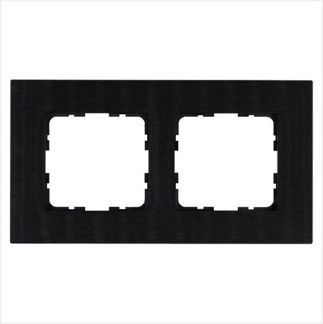 Рамка 2-м G-Metal метал. алюм. черн. Black Jasmart G1002AB