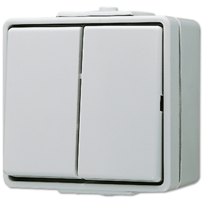 Выключатель для накладного монтажа сдвоенный IP44 | 605W Jung