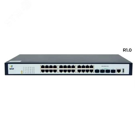 Коммутатор управляемый L2 24 порта 10/100/1000 Мб/с, 4хSFP+ - SNR-S2989G-24TX