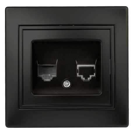 Розетка информационная RJ45, IP20, СУ, Plano, антрацит 1-303-05 Intro ЭРА - Б0044575