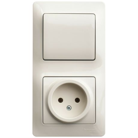 Блок комбинированный Glossa (розетка + 1-кл. выкл.) беж. SE GSL000260 APC