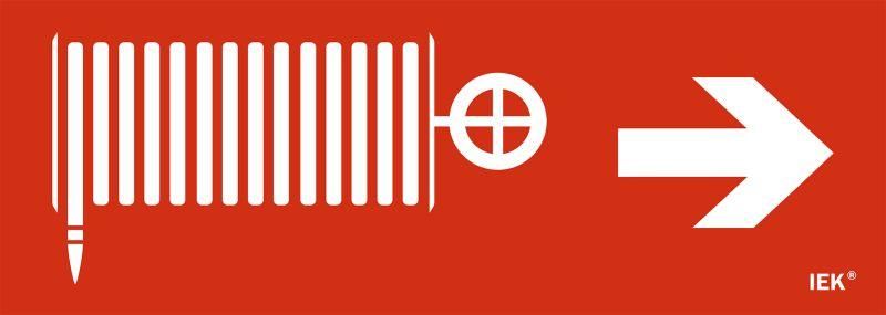 Этикетка самоклеящаяся 280х100мм ''Пожарный кран/стрелка направо'' IEK - LPC10-1-28-10-PKNAPR