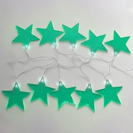 Гирлянда светодиодная Звездопад бирюзовая 10 LED, 2,25 м, прозрачныйПВХ, белый цвет свечения, 2 х АА (батарейки не в комплекте) | 304-004 NEON-NIGHT