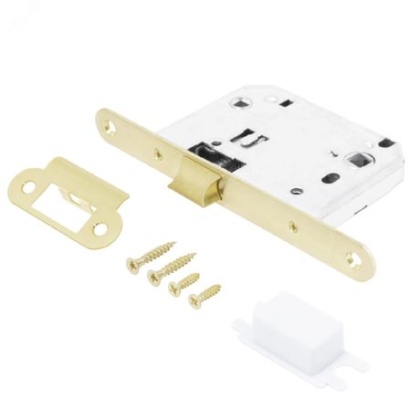 Защелка врезная универсальная без ручек для деревянных межкомнатных дверей, АЛЛЮР АРТ L7050R SB золото матовое - 11229 ПТК