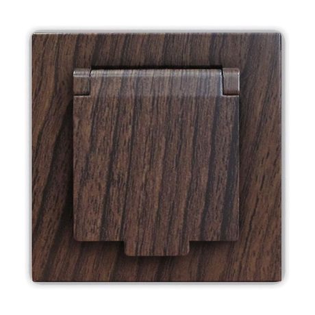 Розетка одноместная с крышкой UNIVersal серия Афина с/з, с/у, 16А, 220В, венге (еврослот), механизм - A0029-V Союз