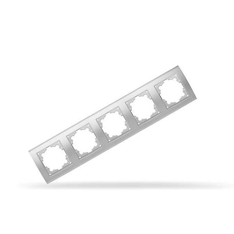 Рамка 5 постов Бриллиант горизонтальная серебро - 1036 Союз