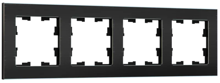 Рамка 4-м BRITE РУ-4-1-БрЧ металл черн. IEK BR-M42-M-K02