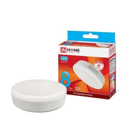 Лампа светодиодная LED-GX53-VC 8Вт таблетка 4000К нейтр. бел. GX53 760лм 230В IN HOME 4690612020730