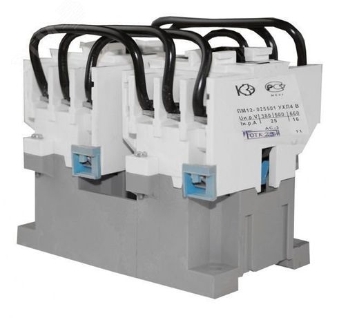Контактор электромагнитный реверсивный ПМ12-025501 УХЛ4 В 380В (2р) - 040501020ВВ380000010 КашинЗЭА