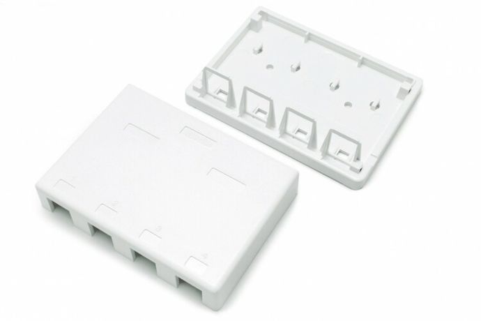 Корпус настенной розетки для установки 4-х вставок а Keystone Jack SBB3-4-WH бел. Hyperline 441130