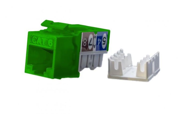 Вставка KJ9-8P8C-C6-90-GN Keystone Jack RJ-45(8P8C) категория 6 зеленая - 432658 Hyperline