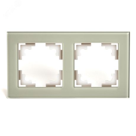 Рамка двухместная горизонтальная, стекло, серия Катрин, дымчатый Stekker - GFR00-7002-07 49033 FERON