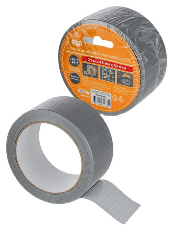 Лента армированная клейкая TPL, серебристая, 48 мм х 25 м TDM | SQ0526-0902