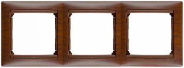 Рамка 3-м Valena горизонт. тонир. дерево (блист.) IEK 694364 Legrand (группа IEK)