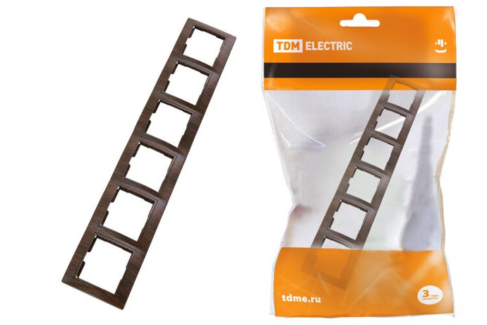 Рамка 6 постовая горизонтальная "ЭКО" (бук) "Таймыр" | SQ1814-0334 TDM