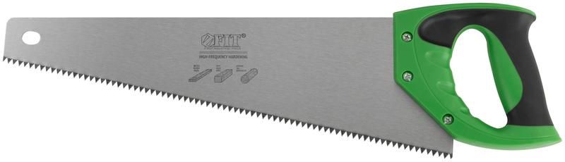 Ножовка по дереву, крупный каленый зуб 5 TPI, 2D заточка, пластиковая прорезиненная ручка 400 мм - 40421 РОС