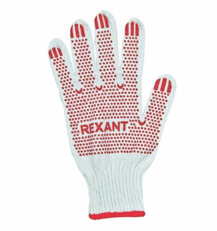 Перчатки х/б с покрытием ПВХ 5 нитей 48-50г (пара) Rexant 09-0202-1 MEET