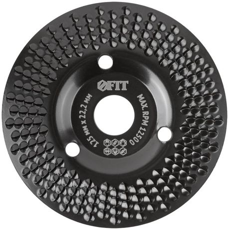 Диск обдирочный по дереву, наклонный, посадочный диаметр 22,2 мм, 125 грубая насечка - 39524 РОС