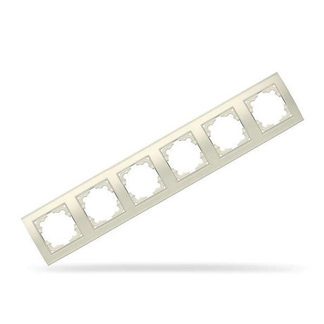 Рамка 6 постов Бриллиант горизонтальная слоновая кость (ivory) - 1034 Союз