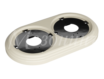 Рамка двухместная пластиковая, 163x92x14 мм, цвет - слоновая кость, серия УСАДЬБА, ТМ МЕЗОНИНЪ | GE30702-02 Greenel