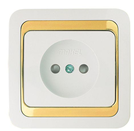 Розетка Mimoza без заземл. с зол. вставкой Makel 12222