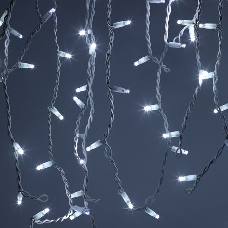 Светодиодная новогодняя гирлянда ERAPS-BK1 бахрома 0,7x2 м холодный белый свет 100 LED | Б0051890 ЭРА