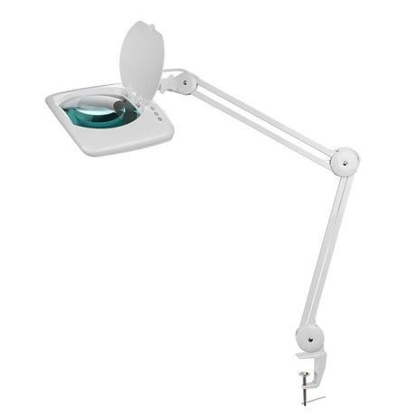 Лупа на струбцине , квадратная, 5D, с подсветкой 108 LED, белая | 31-0513 REXANT MEET