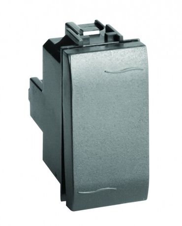 Переключатель промежуточный 1-кл. 1мод. 16А IP20 (инвертор) черн. DKC 77031N ДКС