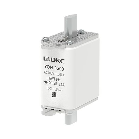 Предохранитель YON ножевого типа FG00 32А 400V характеристика aR - 1FG00-0032-400V-AR ДКС