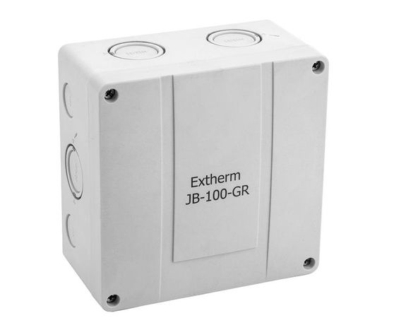 Коробка распределительная Extherm JB-100-GR 140*140*76 мм IP 66, серая, в комплекте с клеммнымрядом 10х10 кв.мм., 76А EXTHERM арт. Extherm JB-100-GR