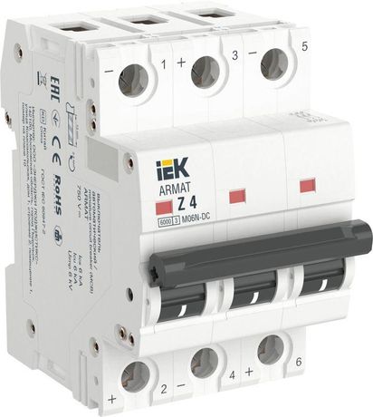 Выключатель автоматический модульный 3п Z 4А M06N-DC ARMAT IEK AR-M06N-3-Z004DC IEK (ИЭК) арт. AR-M06N-3-Z004DC