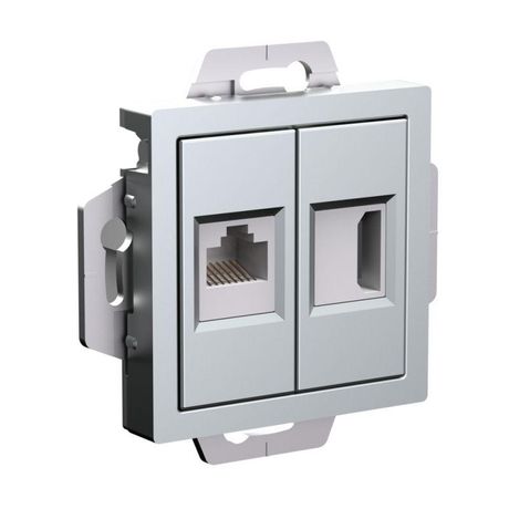 Розетка 2-м AtlasDesign HDMI+RJ45 кат.5E механизм алюм. SE ATN000382 APC