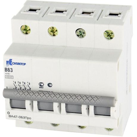 Выключатель автоматический ВА47-063Про, 4П, 10A, Icu-4,5kA, х-ка В | 7000065 Контактор (Legrand)