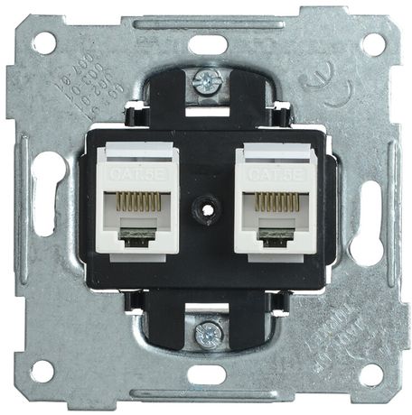 Механизм розетки комп. 2-м СП BOLERO РK10-2-Б RJ45 Cat5e ИЭК EKB12-01 IEK