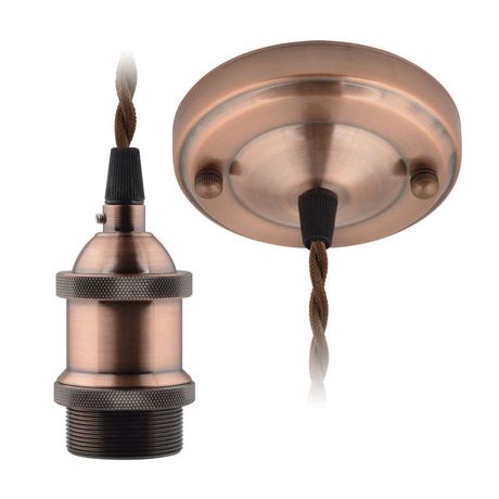 Патрон декоративный DLC-V-S22K/E27 TS/1,5M/BL BRONZE «Vintage», с проводом и креплением. медь. цвет бронза | UL-00002824 Uniel