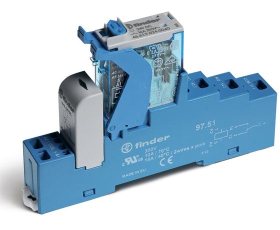 Интерфейсные модули реле, Светодиод + диод, Контакты AgNi, 1CO 16A, 24VDC - 4C5190240050SPA FINDER 4C.51.9.024.0050SPA