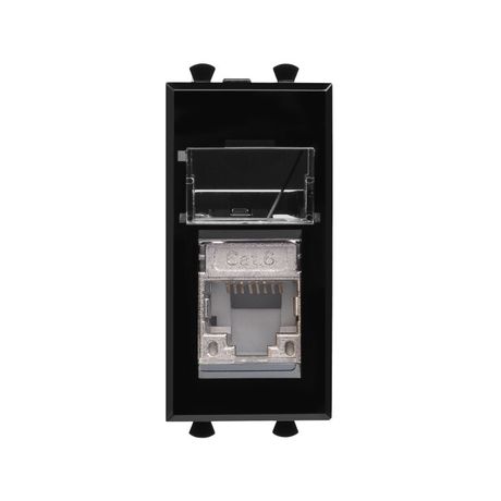 Компьютерная розетка "Черный квадрат" "Avanti" RJ-45 модульная, кат. 6 экран, 1 мод | 4402391 DKC ДКС