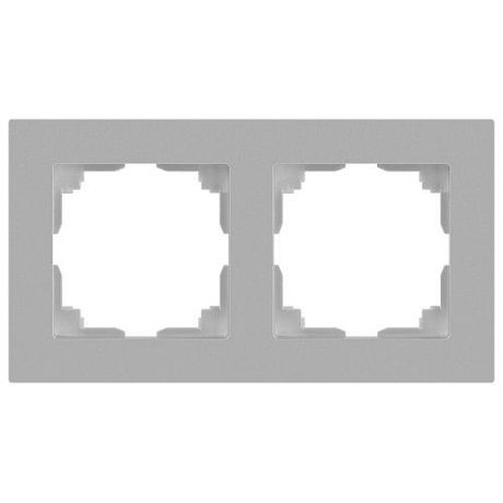 Рамка для розеток и выключателей Intro Accent 6-502-03 на 2 поста, СУ, алюминий | Б0063755 ЭРА