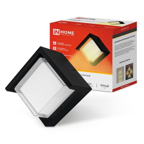 Светильник светодиодный ДБУ ROMB-12B 12Вт 3000К IP65 уличный черн. IN HOME 4690612051987